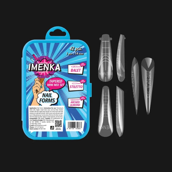 Nail Forms Set Imenka "Tapered Mini Mix", 42Stk./14Größen